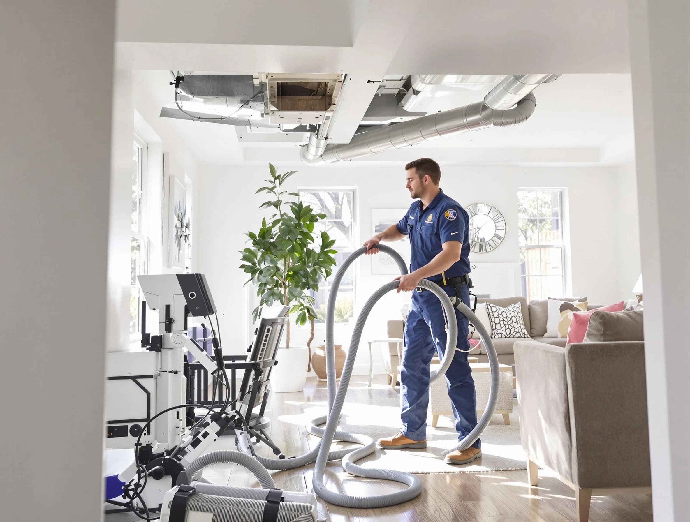 Fullerton Air Duct Cleaning technician performing thorough AC duct cleaning for enhanced cooling efficiency in Fullerton