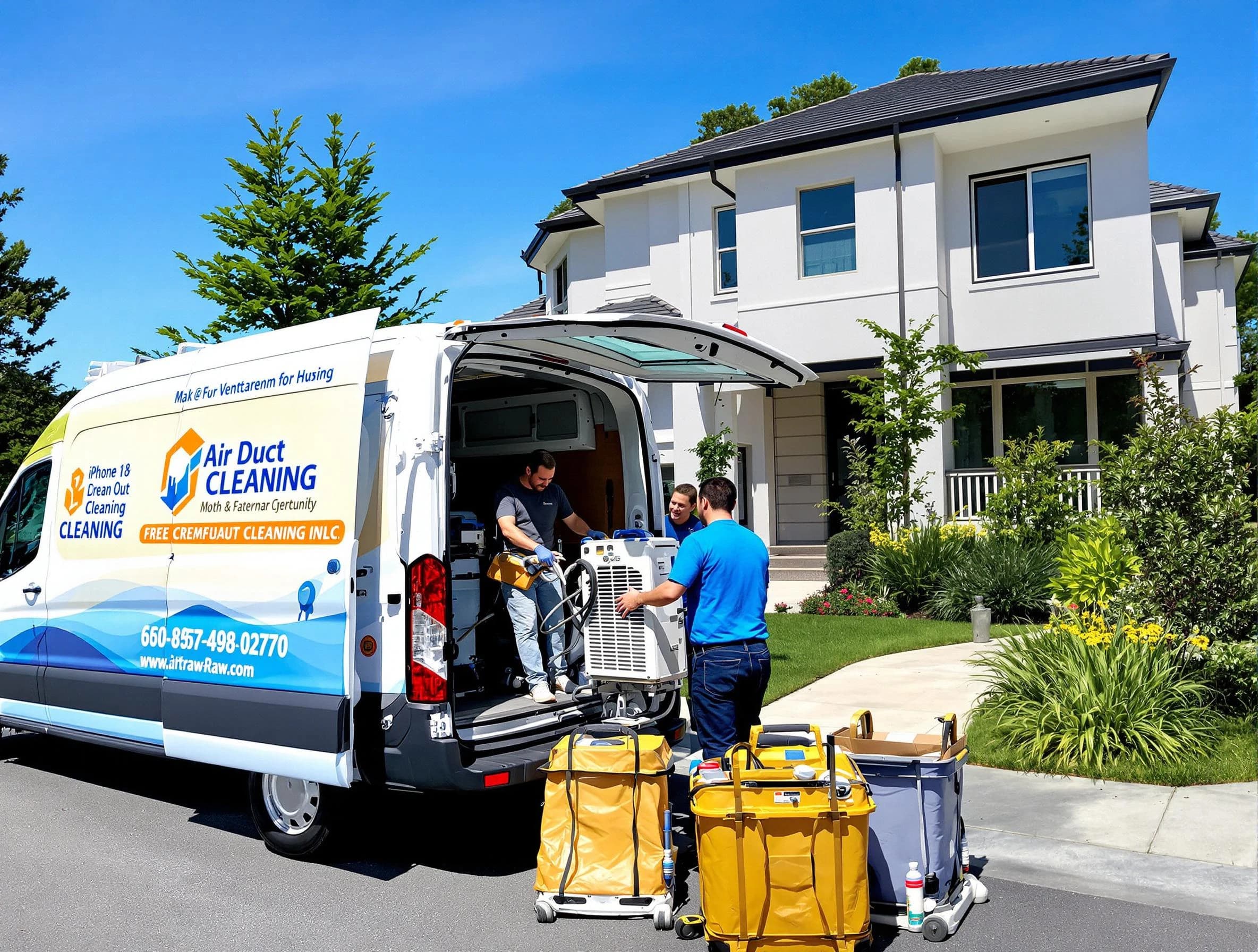 Fullerton Air Duct Cleaning technician performing professional air duct cleaning in Fullerton
