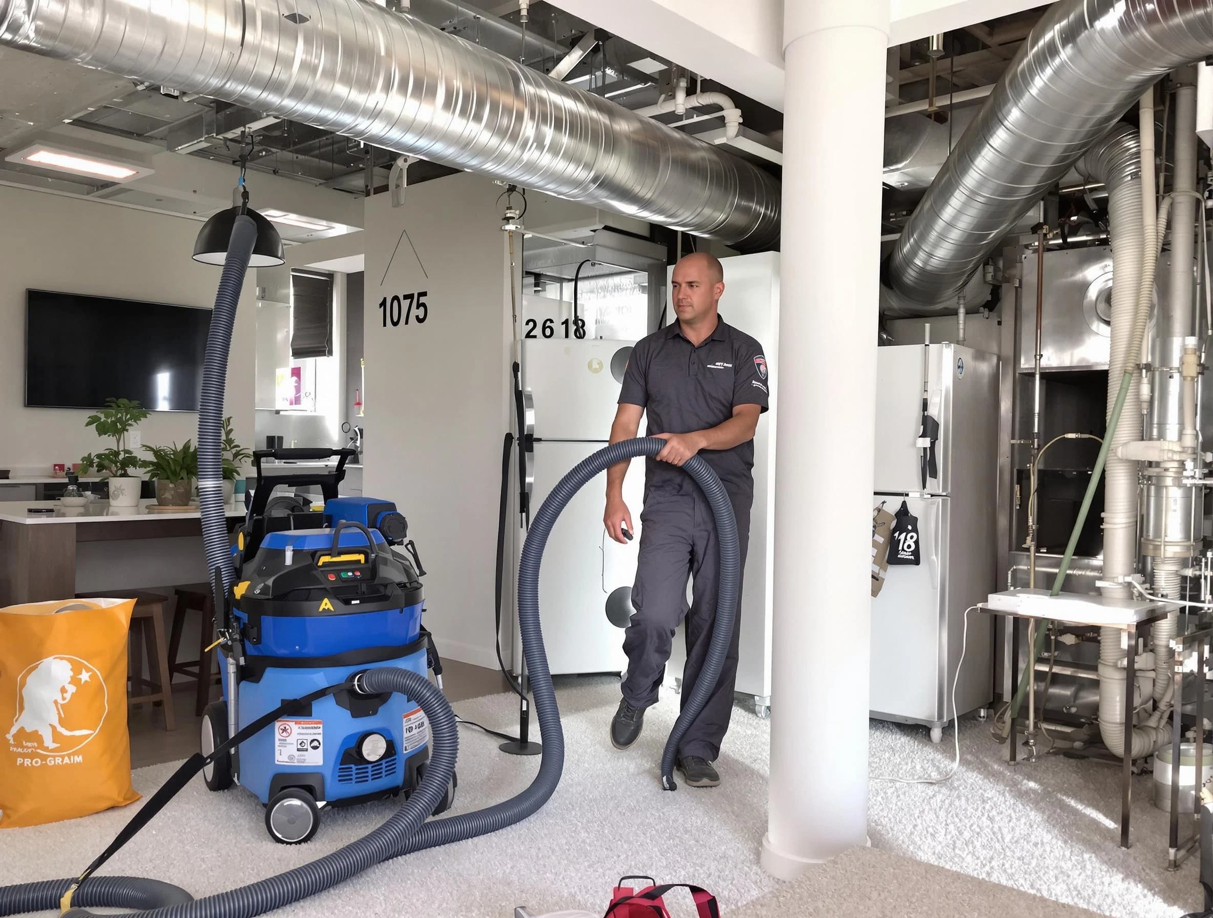 Fullerton Air Duct Cleaning expert performing detailed indoor duct cleaning for improved air quality in Fullerton