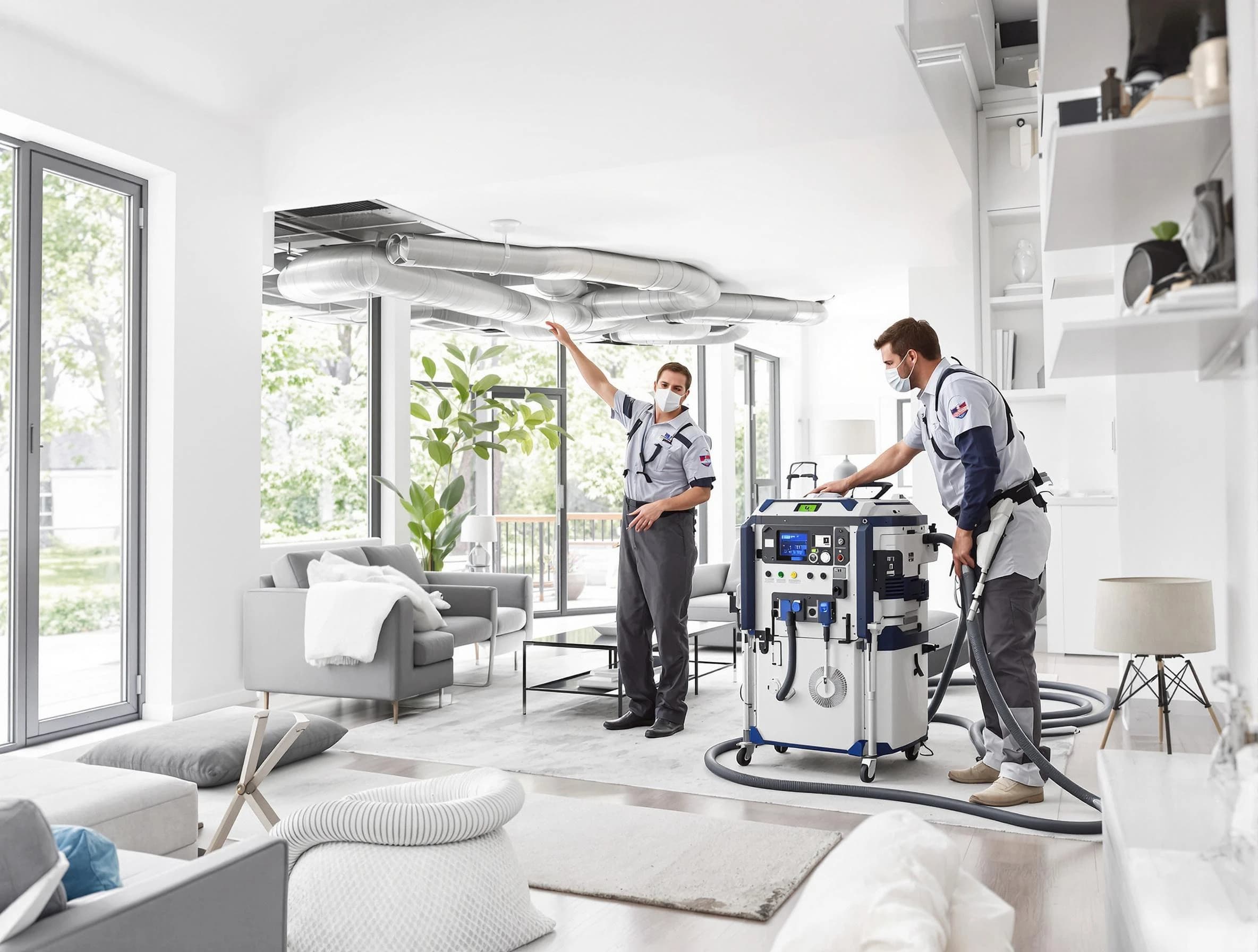 Fullerton Air Duct Cleaning professional conducting pure air duct cleaning with state-of-the-art equipment in Fullerton