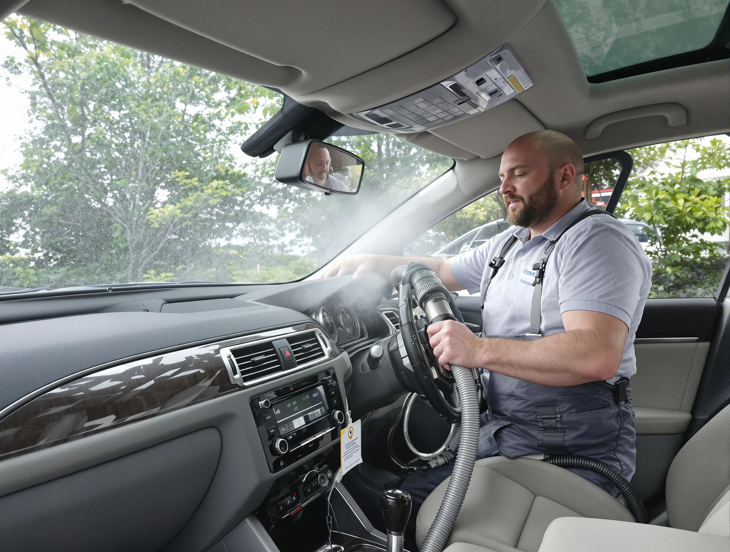 Fullerton Air Duct Cleaning specialist performing professional car duct cleaning in Fullerton