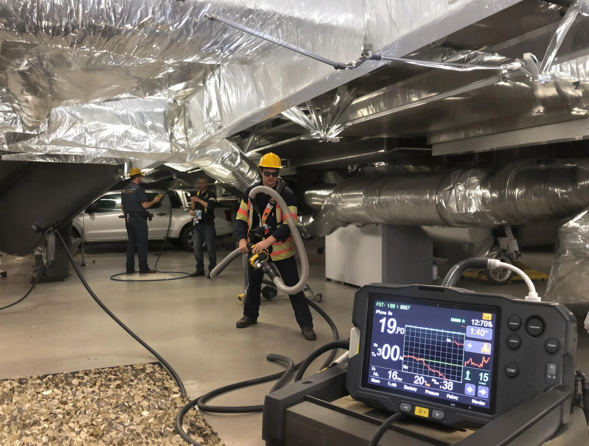 Professional negative pressure duct cleaning by Fullerton Air Duct Cleaning in Fullerton